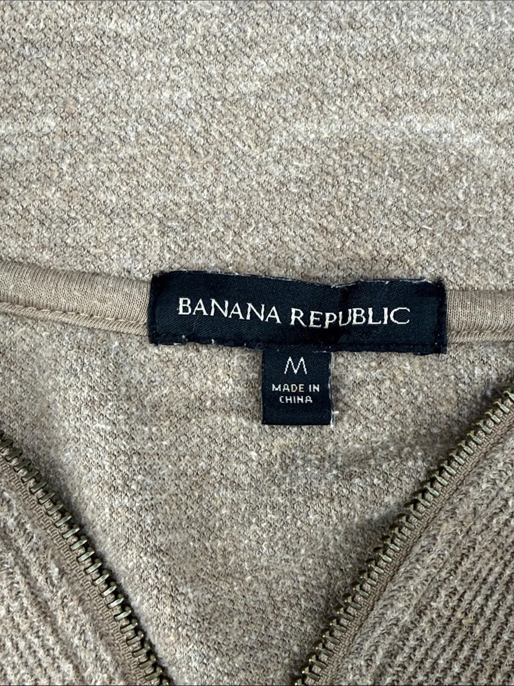 Banana Republic Men's Half-Zip Sweater - Taupe Brown